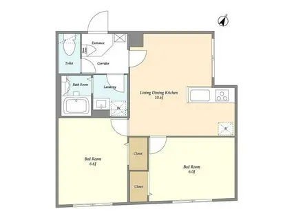 タスキSMART新大塚III(2LDK/3階)の間取り写真