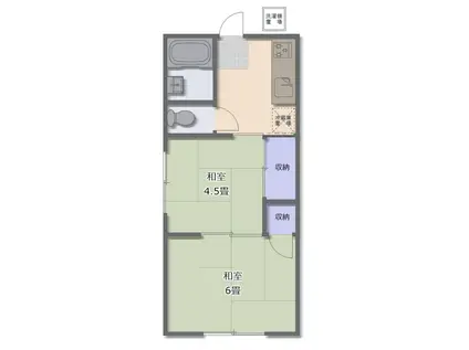 丸山1丁目アパート(2K/1階)の間取り写真