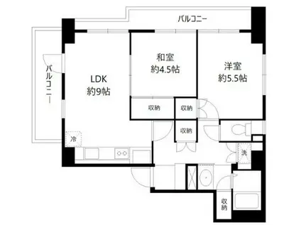 グランコールス東北沢(3DK/3階)の間取り写真