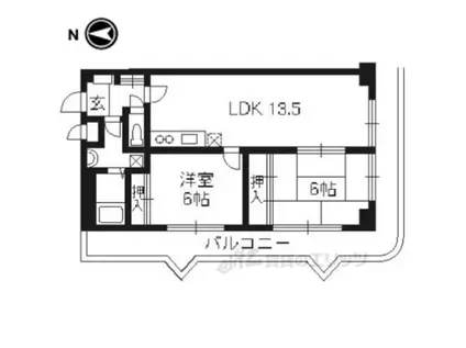 インペリアルパレス・リバーサイド(2LDK/1階)の間取り写真