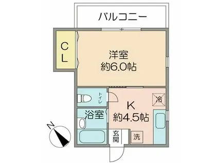 マーヴェス中目黒(1K/1階)の間取り写真