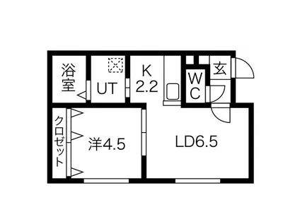 ル・ファール月寒公園(1LDK/1階)の間取り写真