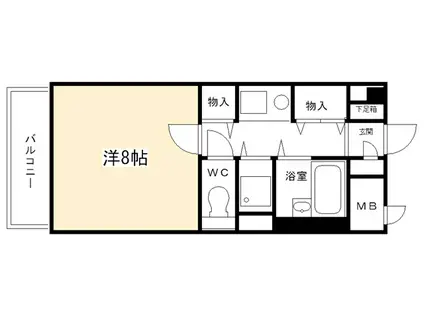 APRICITY西宮(1K/4階)の間取り写真