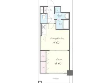 グーフォクオーレ(1DK/2階)の間取り写真