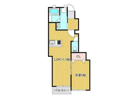 プティーシュシュ花尻北 102(1LDK/1階)の間取り写真