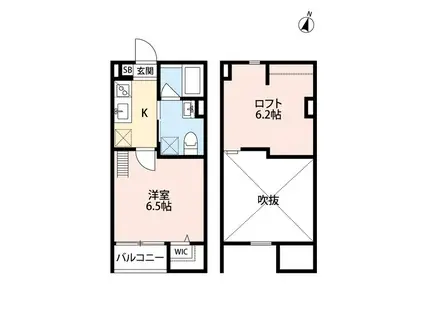 YUTOPIA 新長田(1K/2階)の間取り写真