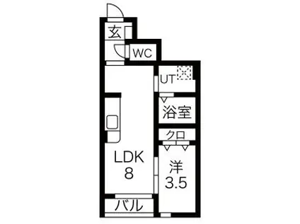 エレシス女川(1LDK/1階)の間取り写真