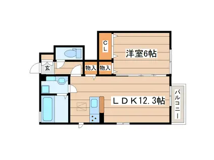 D-ROOMM A(1LDK/1階)の間取り写真