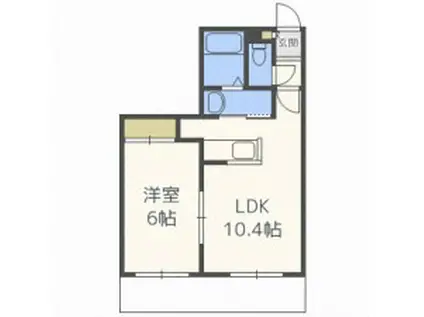 アイビル16(1LDK/3階)の間取り写真