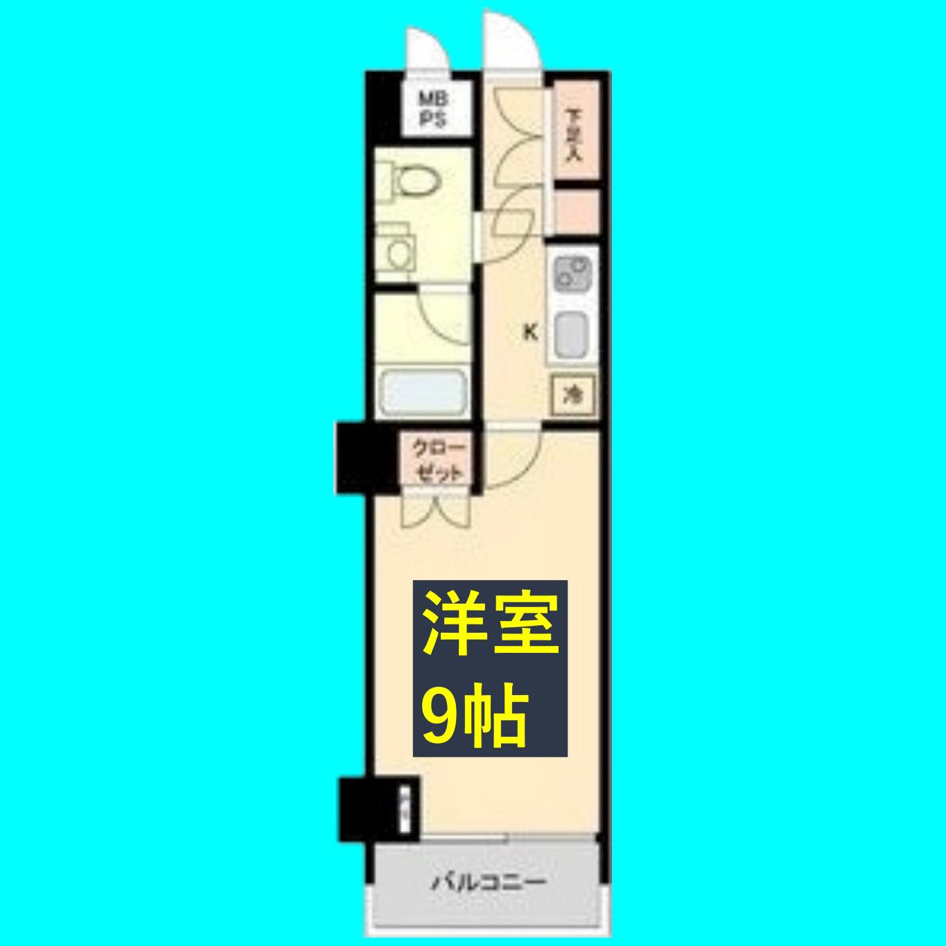 スクエア名駅南(1K/4階)の間取り写真