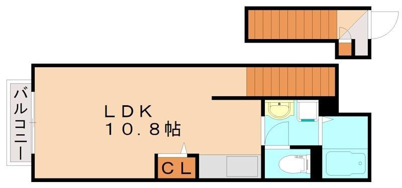グレイスハイツB棟(ワンルーム/2階)の間取り写真