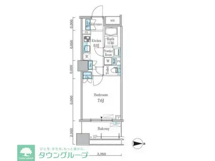 パークキューブ亀戸(1K/5階)の間取り写真