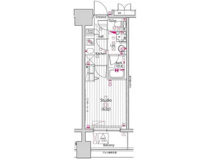 ガーラ・グランディ品川(1K/11階)の間取り写真