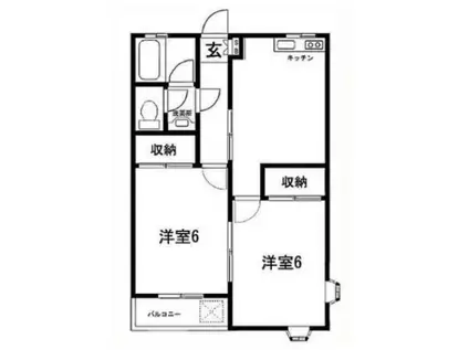 向原台コーポ第2(2DK/1階)の間取り写真