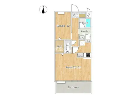 TAMUKAE SIX(1LDK/5階)の間取り写真
