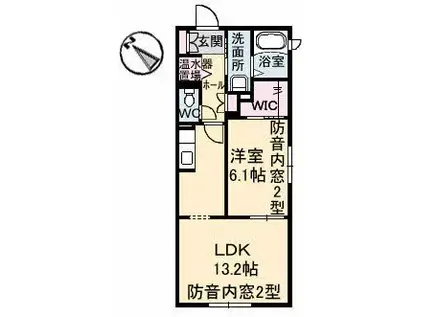 メゾン・カンフリエ井口(1LDK/2階)の間取り写真