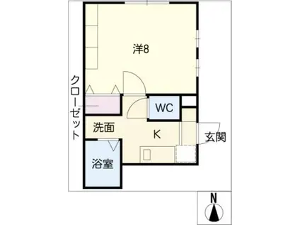 アドミール.S(1K/1階)の間取り写真