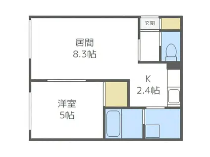 グランディール(1LDK/4階)の間取り写真