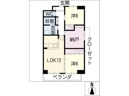 パークサイド雁宿1号館(2LDK/3階)の間取り写真