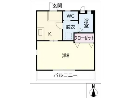 ラフォーレ新屋敷(1K/1階)の間取り写真