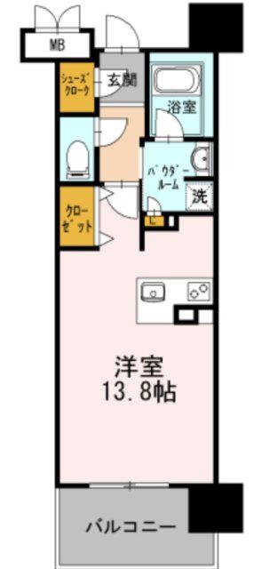 ロイヤルパークスERささしま イースト(ワンルーム/8階)の間取り写真