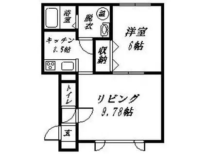エクセルシオールV(1LDK/2階)の間取り写真