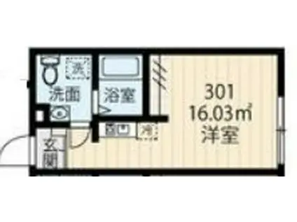 貸マンション 板橋区蓮根2丁目(ワンルーム/3階)の間取り写真