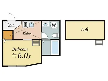 ビバーチェ(1K/2階)の間取り写真