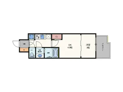 セレニテ東梅田アリエ(1DK/7階)の間取り写真