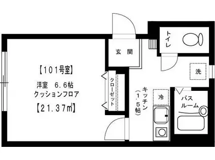 PIA宮本(1K/1階)の間取り写真