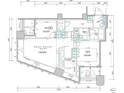 パークタワー勝どき サウス棟(2LDK/17階)の間取り写真