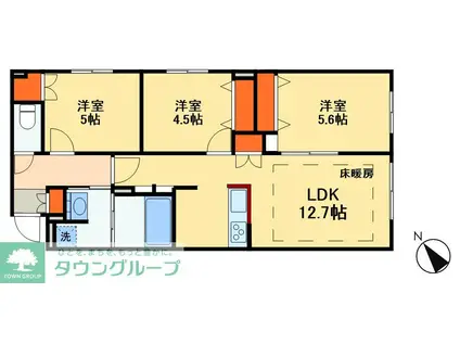 ウエスト・ノワール(3LDK/1階)の間取り写真