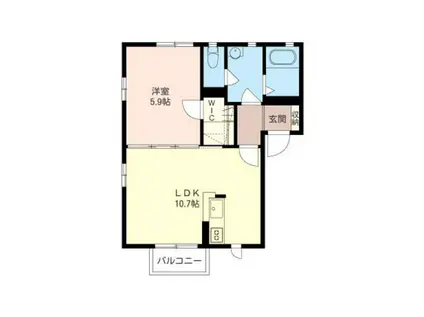 ラウンドパディ―C(1LDK/2階)の間取り写真