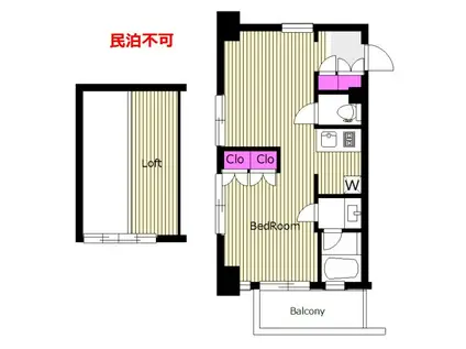 レジディア代々木II 3面採光 礼敷ゼロゼロ リノベーション中 A(ワンルーム/4階)の間取り写真