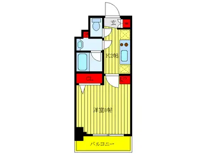HYS AVANCER 王子神谷(1K/6階)の間取り写真