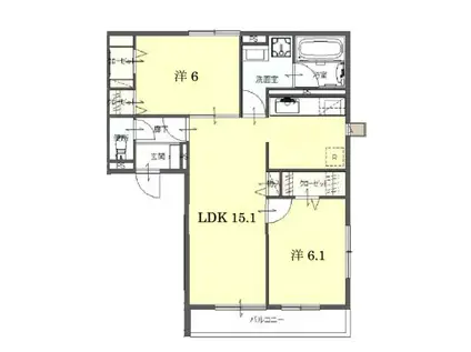 ボナールシャルトIII(2LDK/3階)の間取り写真