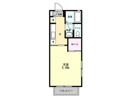 メルヴェーユ(1K/2階)の間取り写真