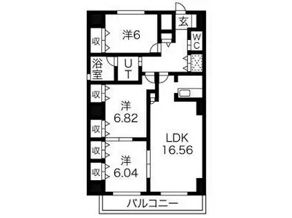 TRIBUTE(3LDK/5階)の間取り写真