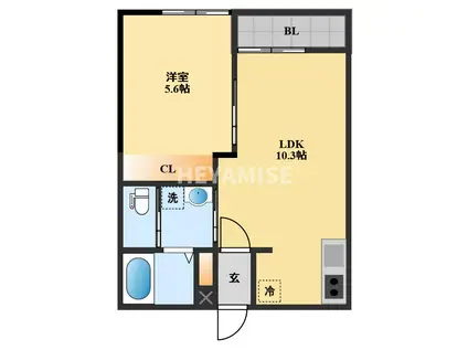 EXCEL長田A(1LDK/1階)の間取り写真