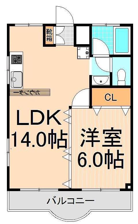 石橋ビル(1LDK/4階)の間取り写真