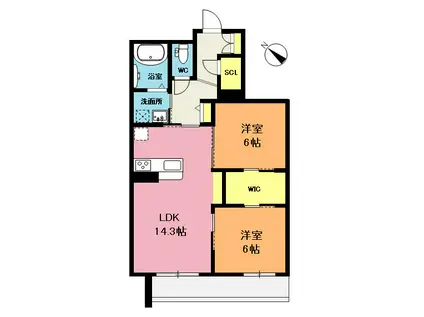 PARK ANNEX(2LDK/2階)の間取り写真