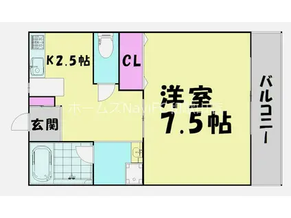 ＪＲ和歌山線 名手駅 徒歩22分 3階建 築27年(1K/1階)の間取り写真