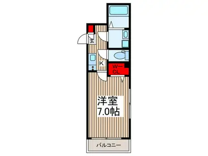 イガドノ谷塚レジデンス(1K/3階)の間取り写真