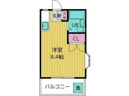 サンパーク三軒茶屋(ワンルーム/3階)の間取り写真