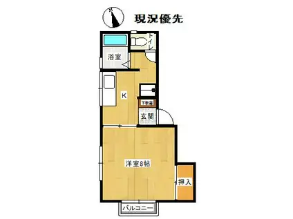 クリーンハイツA(1K/2階)の間取り写真