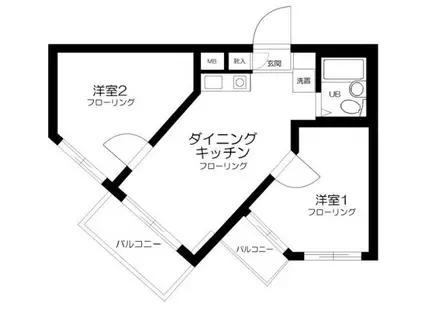 DRホームズ大山(2DK/3階)の間取り写真
