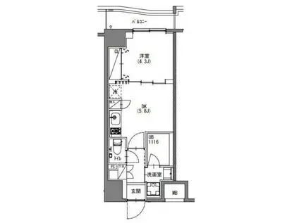 S-RESIDENCE新宿御苑 S-RESIDENCE新宿御苑(1DK/6階)の間取り写真