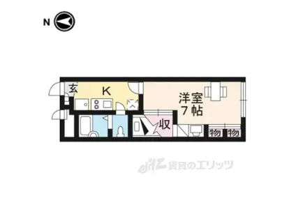 レオパレスメルシー市場(1K/2階)の間取り写真