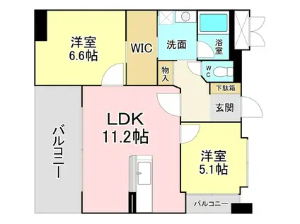 ガーデンブルグ守恒(2LDK/2階)の間取り写真