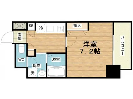 ファーストフィオーレ九条III(1K/8階)の間取り写真